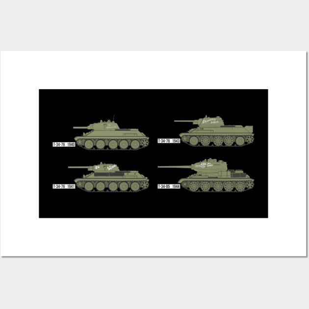 Soviet T-34 Tanks Wall Art by FAawRay